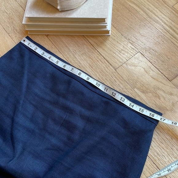 J Crew linen pencil skirt navy size 10 - Picture 4 of 9